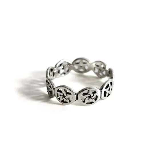 Silver Pentagram Pentacle Ring