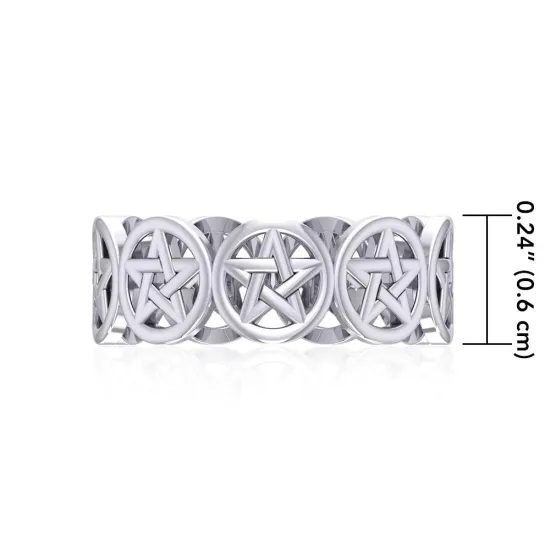 Silver Pentagram Pentacle Ring