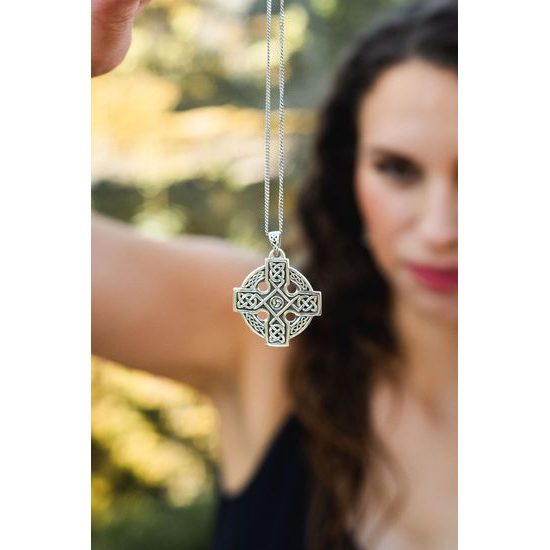 KELTSKÝ KŘÍŽ, silný stříbrný přívěsek