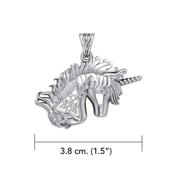 Celtic Unicorn Silver Pendant