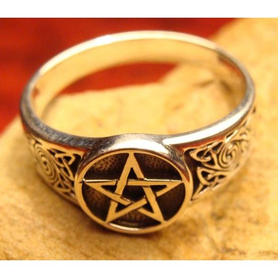 MAGICKÝ PRSTEN, pentagram, stříbro 925