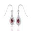 Silver Earrings With Faceted Garnet
