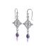 Wheel Of The Life Silver Earrings With Amethyst