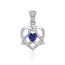 Keltské srdce se safírem, stříbrný přívěsek
