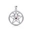 Silver Wiccan Pentacle With Garnet