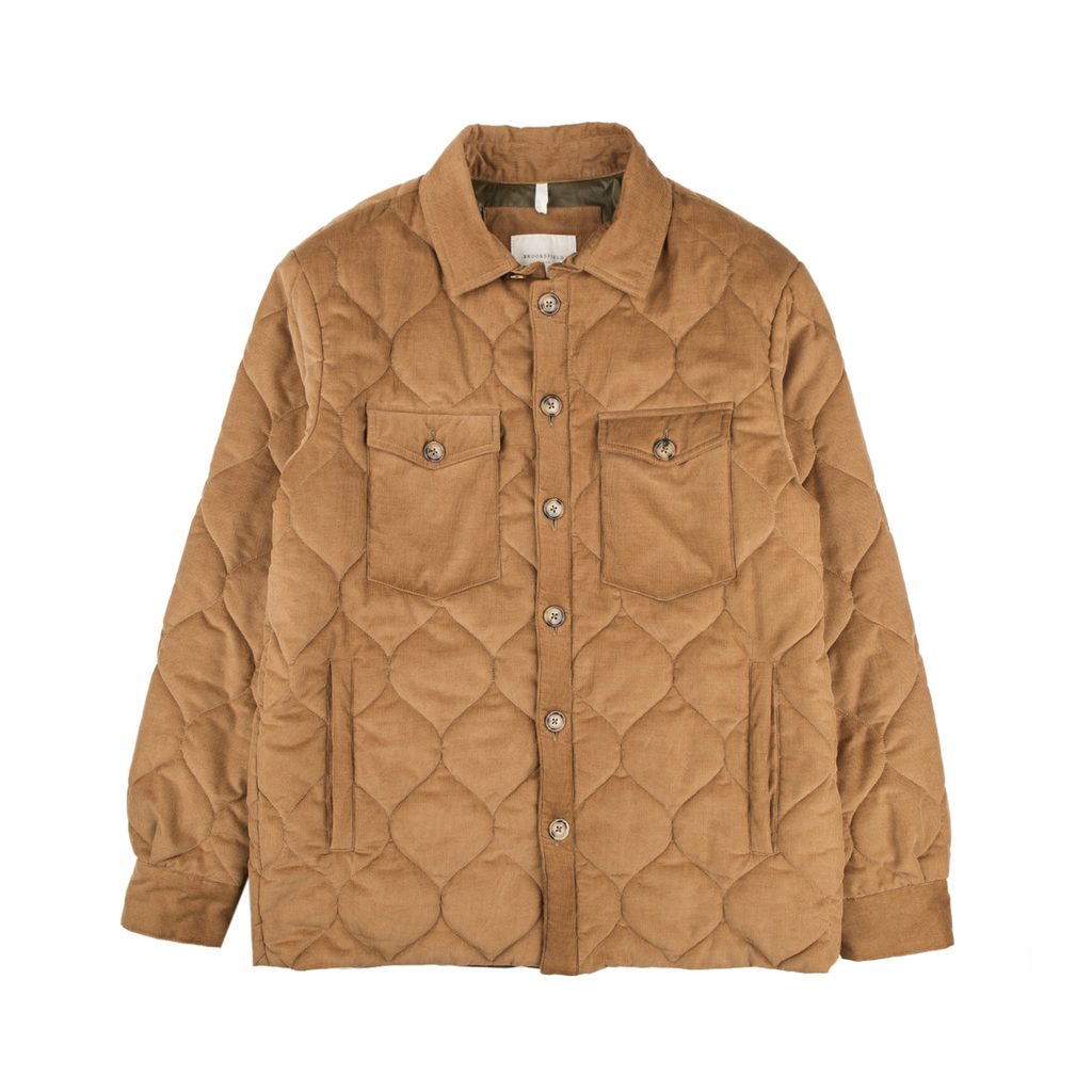 Brooksfield Quilted Corduroy Jacket Camel