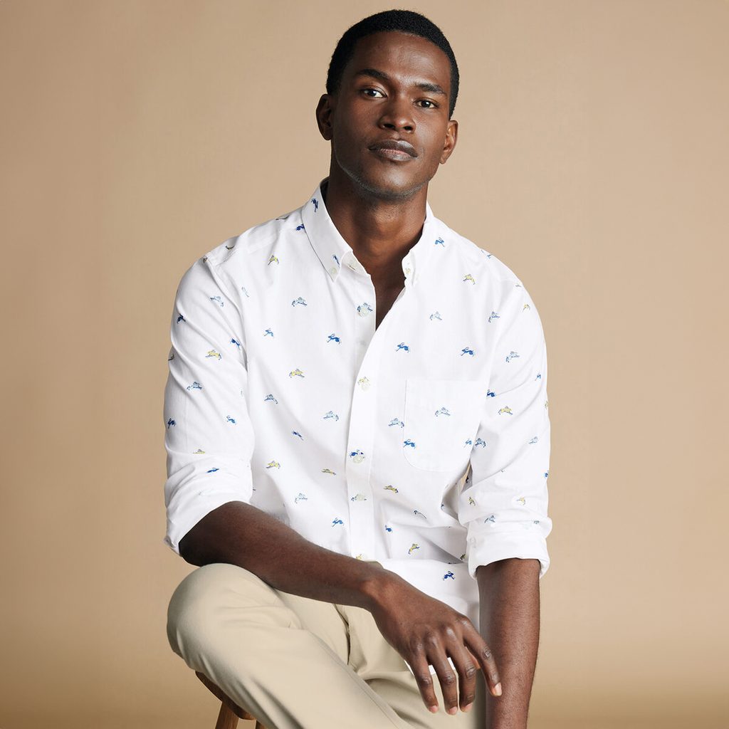 Gentleman Store Charles Tyrwhitt Non Iron Stretch Hare Print Shirt Charles Tyrwhitt Business Casual Chemises Vetements