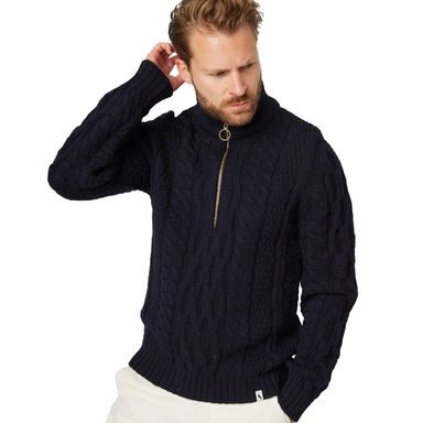 Peregrine Lewis Zip Neck Jumper — Navy