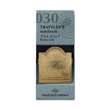 Clip en laiton pour carnet de voyage TRAVELER’S NOTEBOOK avec logo d’avion