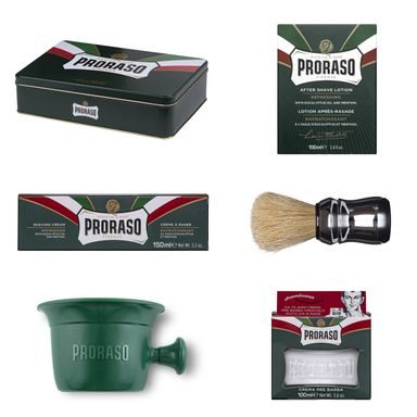 Grand coffret cadeau de rasage Proraso Green - rafraîchissant (eucalyptus)