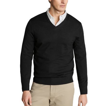 Charles Tyrwhitt Merino V-Neck Jumper — Black