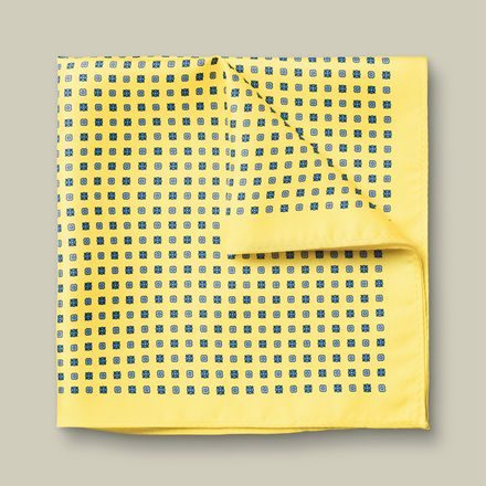 Charles Tyrwhitt Silk Geo Print Pocket Square — Lemon