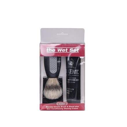 Coffret cadeau de rasage Kent (blaireau, crème, support)