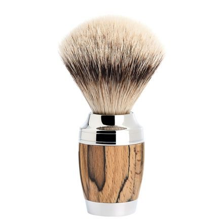 Blaireau de rasage moyen Mühle STYLO en poils de blaireau (silvertip badger, chêne traité)