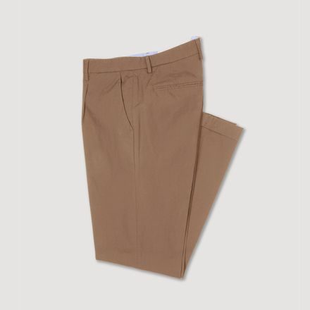 Brooksfield Slim Fit Pleated Chinos — Brown