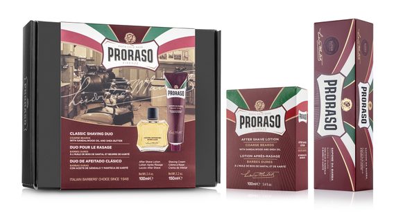 Coffret cadeau de crème nourrissante et après-rasage Proraso Red - bois de santal