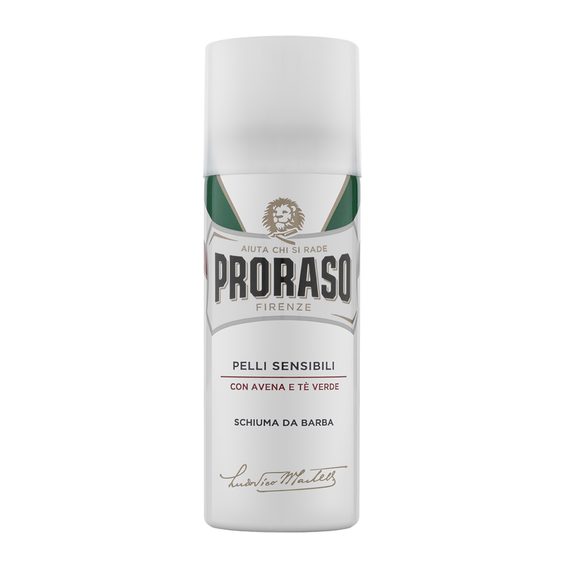 Mousse à raser de poche Proraso White pour peaux sensibles - thé vert (50 ml)