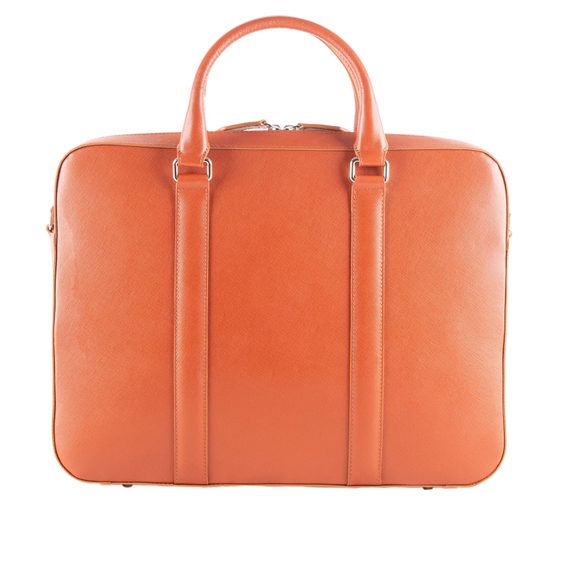 Sacoche en cuir pour ordinateur portable John & Paul - cognac