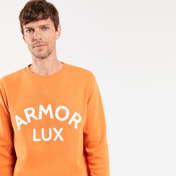 Sweat en coton avec imprimé Armor Lux Heritage Sweatshirt – Rusty