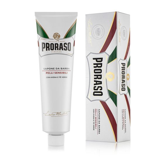 Crème à raser Proraso White pour peaux sensibles - thé vert