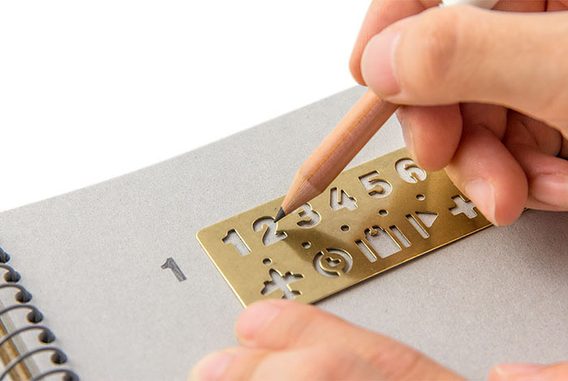 Modèle de dessin en laiton et signet numéroté TRAVELER'S COMPANY BRASS PRODUCTS