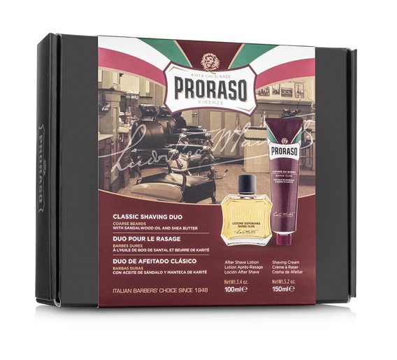 Coffret cadeau de crème nourrissante et après-rasage Proraso Red - bois de santal