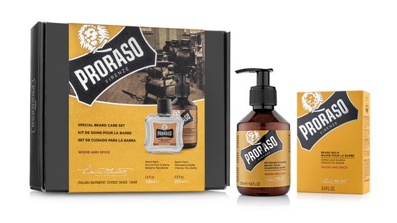 Coffret cadeau baume à barbe et savon Proraso Wood &amp; Spice