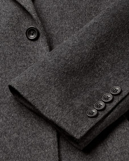 Charles Tyrwhitt Wool Overcoat — Dark Grey
