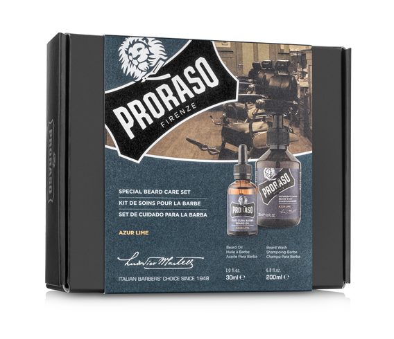 Coffret cadeau huile à barbe et savon Proraso Azur Lime