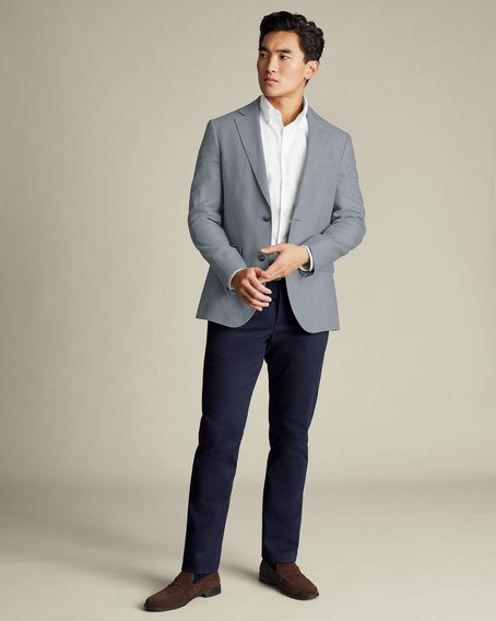 Charles Tyrwhitt Cotton/Linen Jacket — Ice Blue