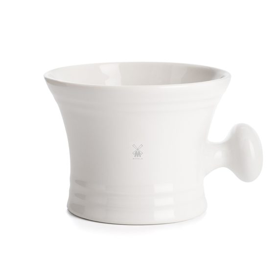 Tasse à raser en porcelaine avec poignée - blanc
