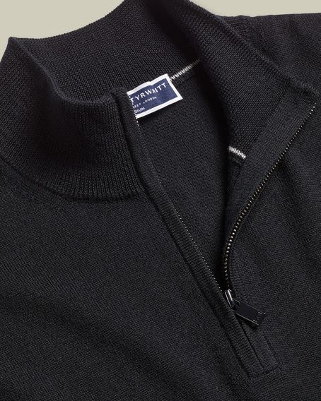 Charles Tyrwhitt Pure Merino Zip Neck Jumper