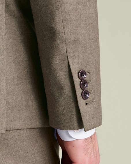Charles Tyrwhitt Italian Flannel Suit Jacket — Taupe