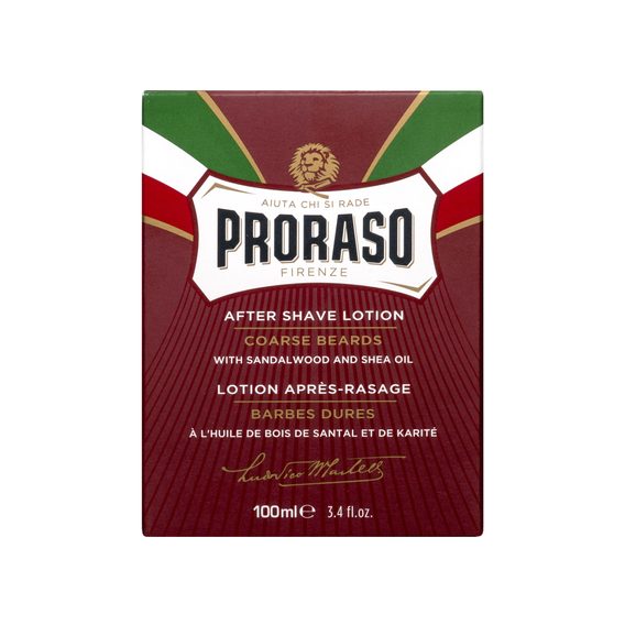 Après-rasage nourrissant Proraso Red - bois de santal (100 ml)