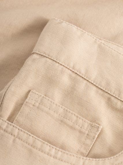 Short Knowledge Cotton Apparel- Twill shorts GOTS/Vegan - Safari