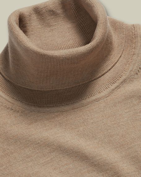 Charles Tyrwhitt Pure Merino Roll Neck Jumper — Oatmeal