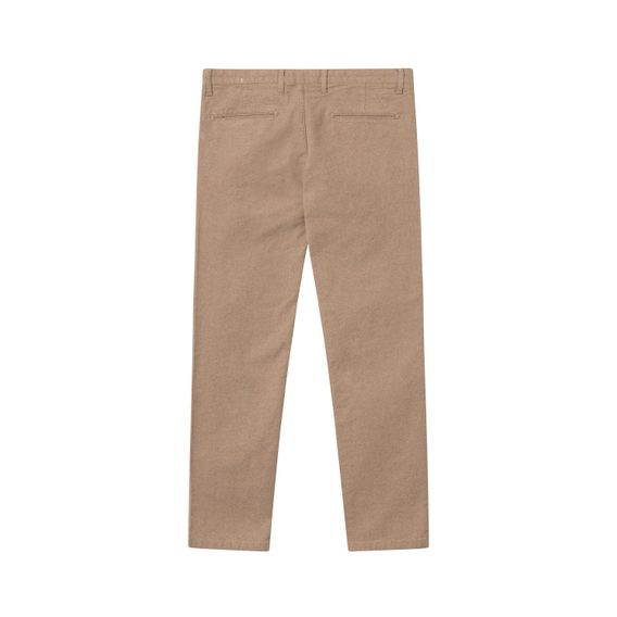 KnowledgeCotton Apparel Chuck Regular Flannel Chino Pants — Kelp Melange