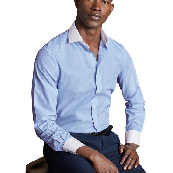 Charles Tyrwhitt Bengal Stripe Winchester Shirt — Sky Blue