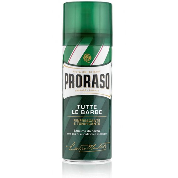 Mousse à raser rafraîchissante de poche Proraso Green - eucalyptus (50 ml)