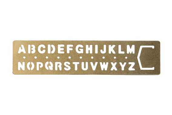 Modèle de dessin en laiton et signet avec lettres TRAVELER'S COMPANY BRASS PRODUCTS