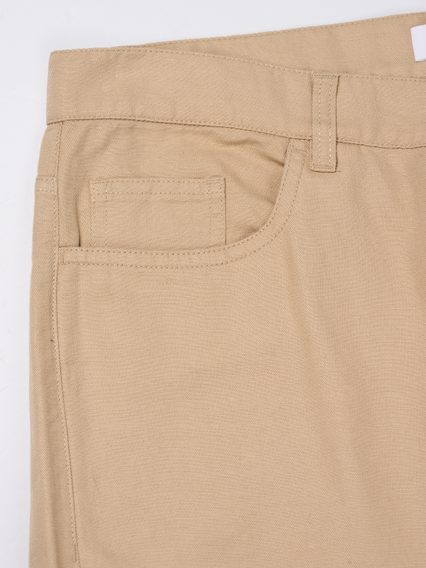 Short Knowledge Cotton Apparel- Twill shorts GOTS/Vegan - Safari