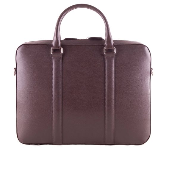 Sacoche en cuir pour ordinateur portable John & Paul - marron foncé