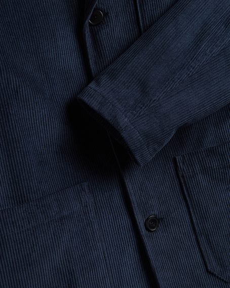 Portuguese Flannel Working Blazer Cord — Navy