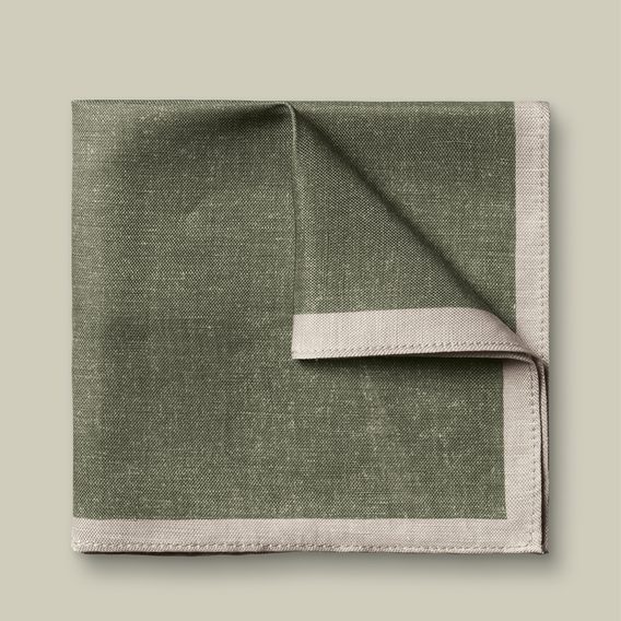 Charles Tyrwhitt Silk Linen Pocket Square — Sage Green