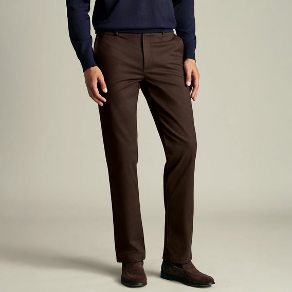 Charles Tyrwhitt Ultimate Non-Iron Chinos — Chocolate Brown