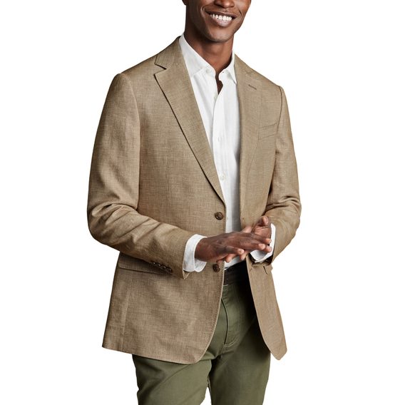 Charles Tyrwhitt Linen Jacket — Taupe