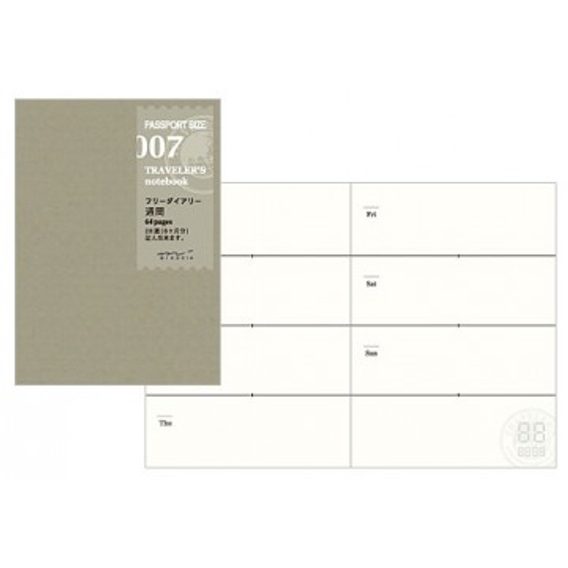 Recharge #007 : Agenda hebdomadaire vierge (Passport)