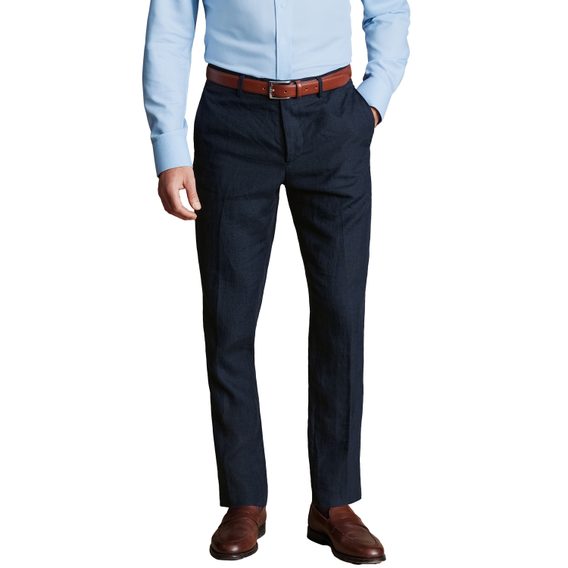Charles Tyrwhitt Linen Pants — Dark Navy