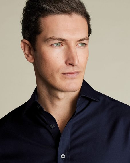 Charles Tyrwhitt Non-Iron Twill Shirt — Navy