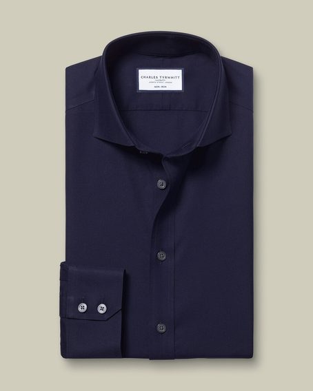Charles Tyrwhitt Non-Iron Twill Shirt — Navy